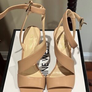 Nine West Beige Strappy Heels